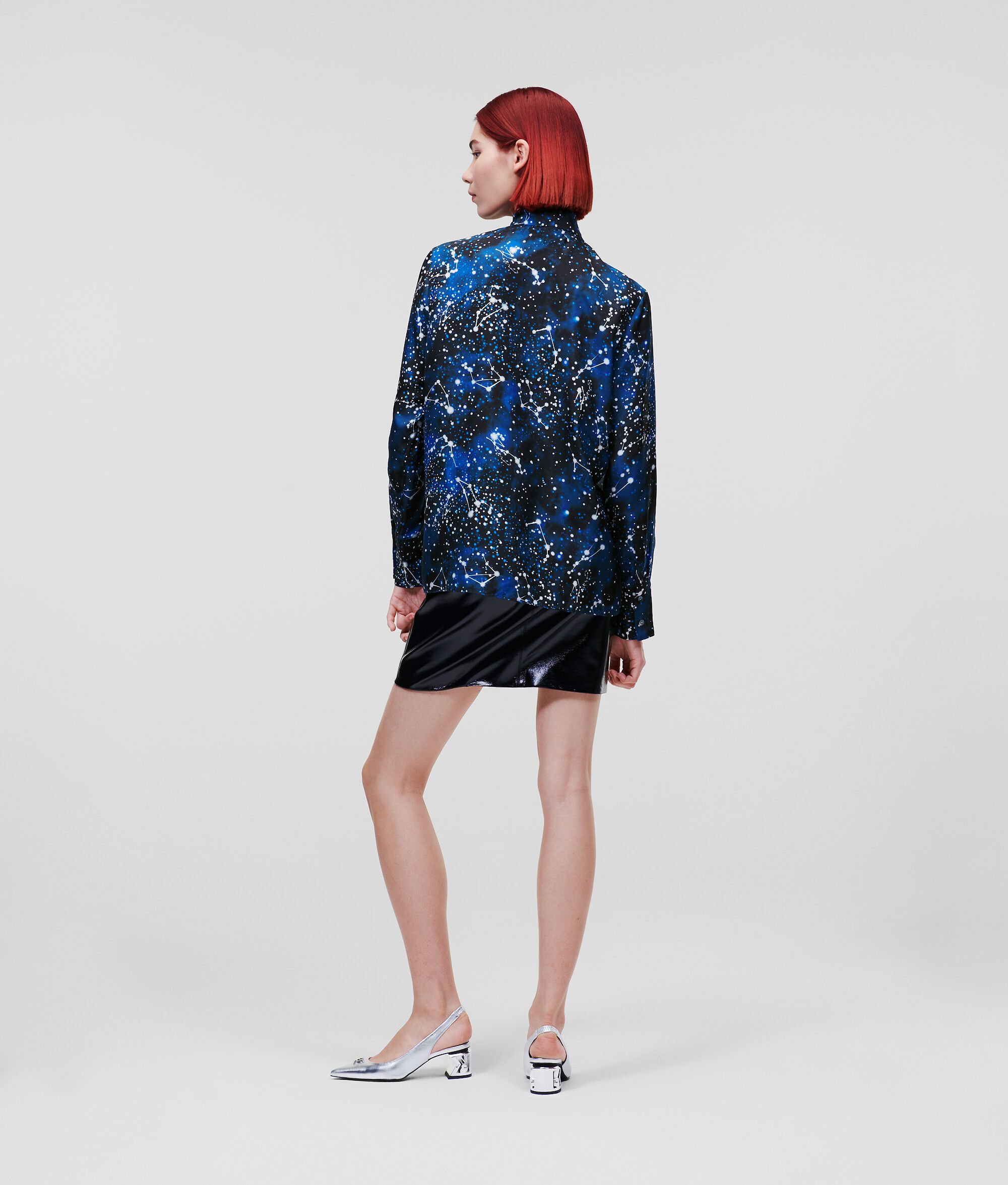 (image for) Unique Selling Point GALAXY-PRINT SILK SHIRT